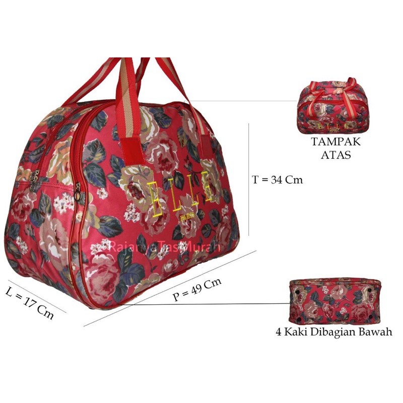 Jual TAS ELLE JINJING MOTIF (Bunga Merah) Indonesia|Shopee Indonesia