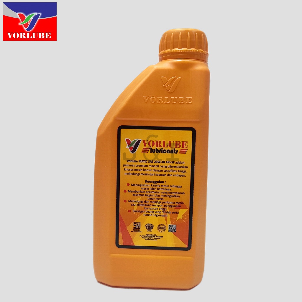 Oli Vorlube Matic SAE 20W-40 API SF 0.8 Liter