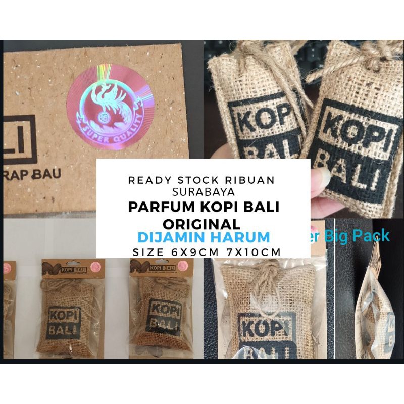 (BEST STAR) PARFUM MOBIL KOPI BALI UK. KARUNG 6X9Cm 7x10Cm Hangtag