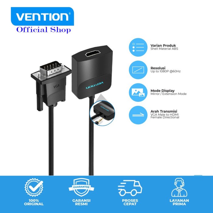 Vention ACN Adapter Converter VGA Male to HDMI Female