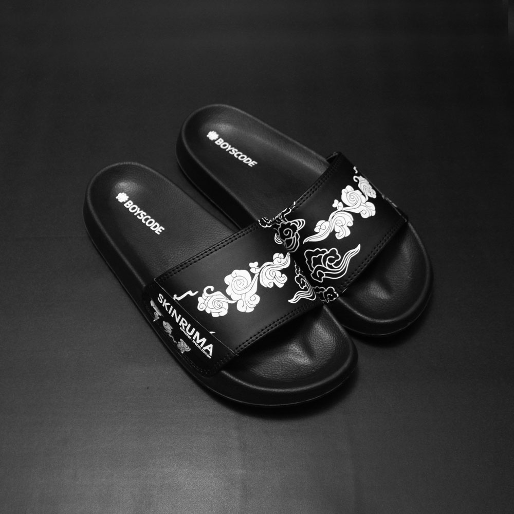 Sendal Selop Pria Wanita Distro Boyscode X Skinruma Japanesse Clouds / Sendal Slip On Pria / Sendal Slide Pria / Sendal Slop Pria