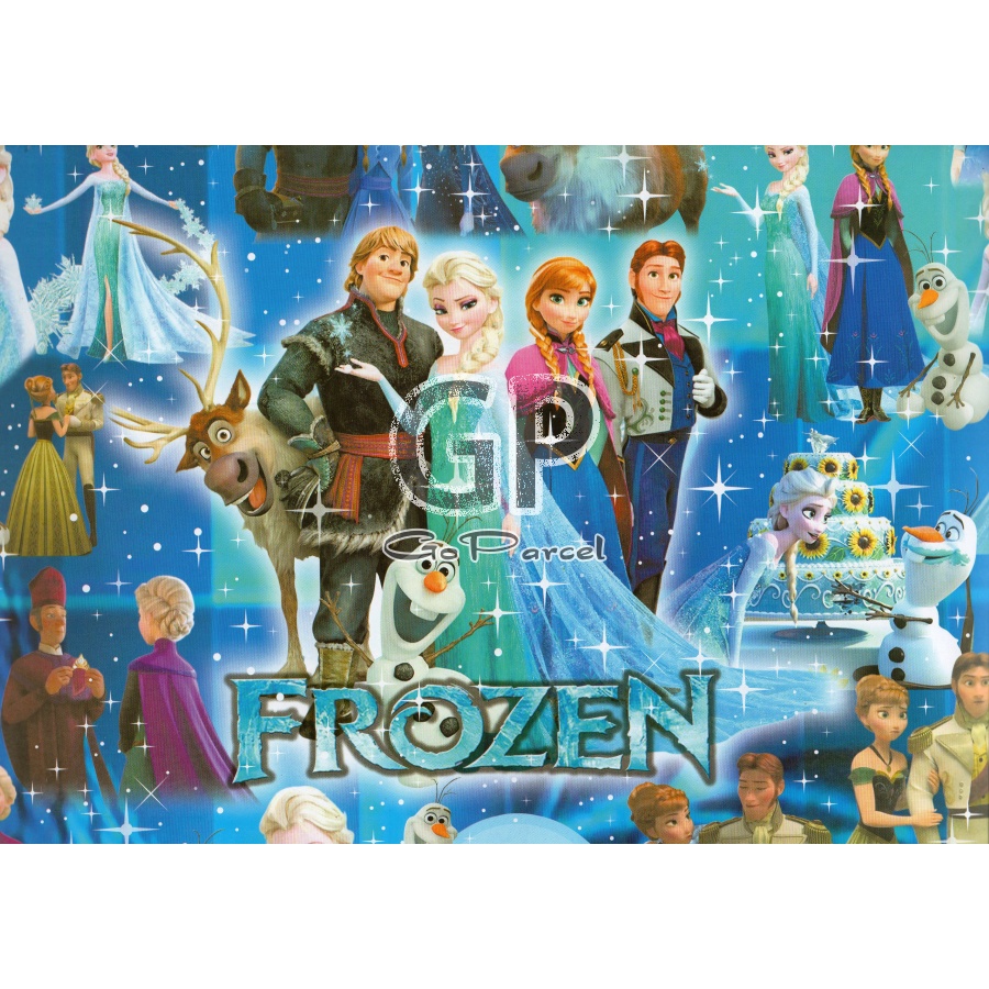 ( 5 Lembar ) KERTAS KADO SR GLOSY - GIFT WRAPPING PAPER PRINCESS FROZEN SOFIA THE FIRST ANNA ELSA