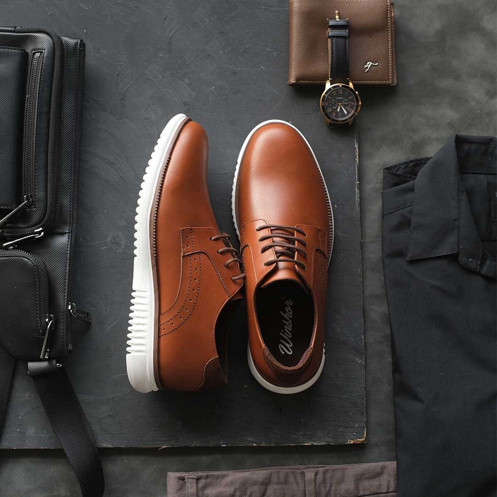 Sepatu Casual Kulit - Winshor - Grandos - Brown Tan