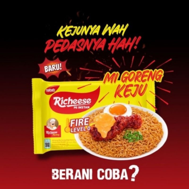 

Richeese Mie Instant Mie Goreng Keju Level 0 74gram