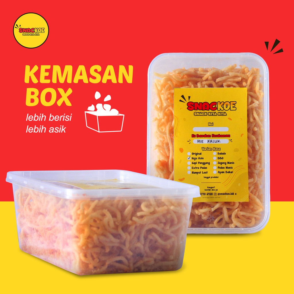 

Mie Kriuk Snackoe Kemasan Box