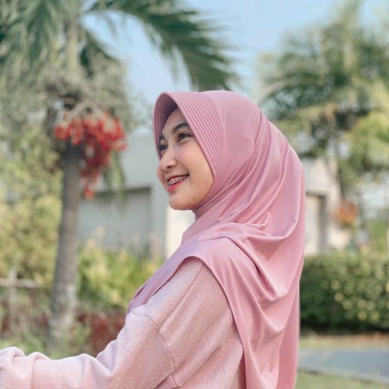 JILBAB BERGO HAMIDAH JERSEY BERGO JERSEY SOFT PET PREMIUM MENUTUP DADA