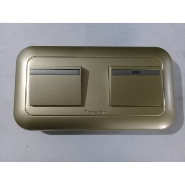 Saklar Hotel 2 Gang Tombol Besar (Gold) "PANASONIC"