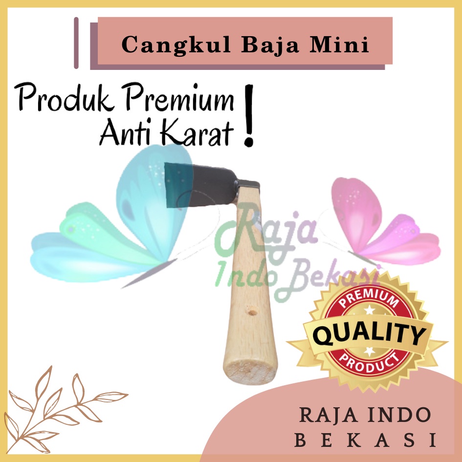 Cangkul Baja Mini Multifungsi Gagang Kayu Cangkul Garuk Garukan Pacul Kored Cored Koret Kebun Taman Mini Kecil Serba Guna Murah - Cangkul Garuk Rumput Baja Asli Anti Lengket Anti Karat