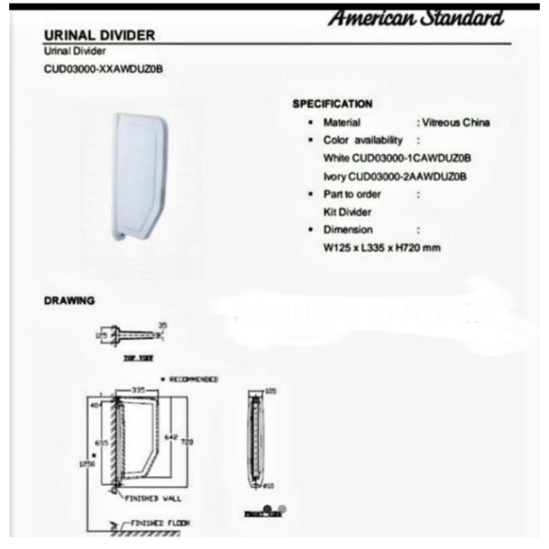 URINAL DIVIDER AMERICAN STANDARD