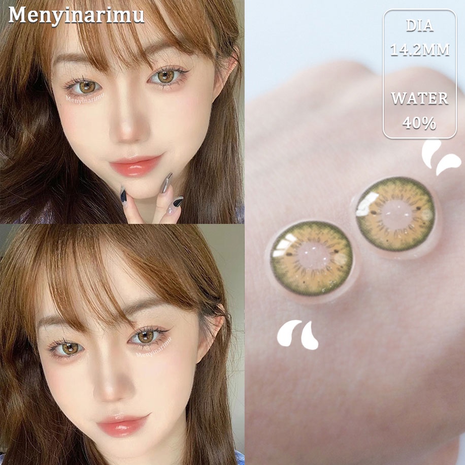 【COD】 DIAMOND SOFTLENS  BIG EYE Soft Colored Contact lens Yearly Use Ensa Mata Soflen Mata Brightsoftlens soflens Mata Kore/import korea softlens-BLACKSPOT-GREEN🔥