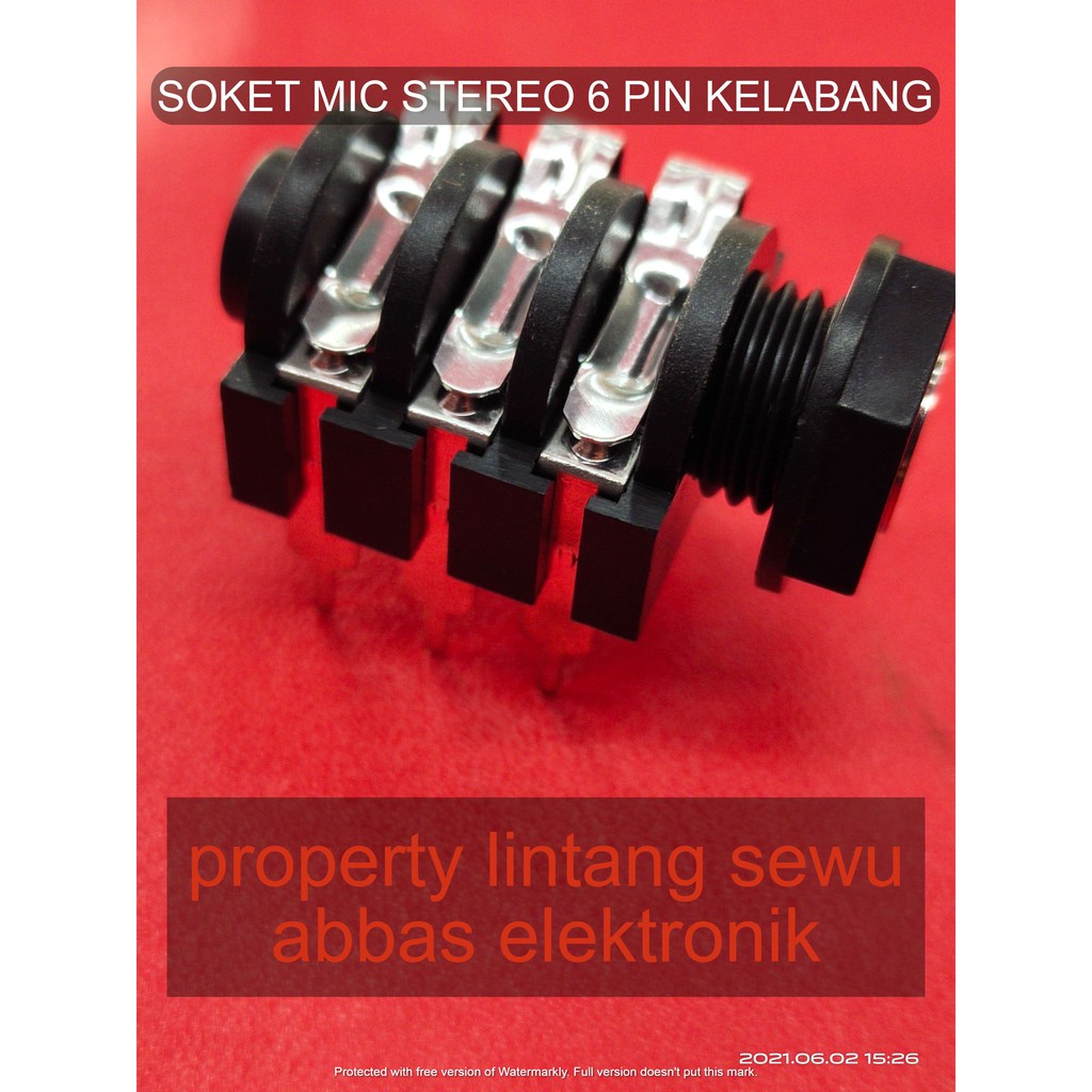 SOKET MIC AKAI STEREO KELABANG 6 PIN