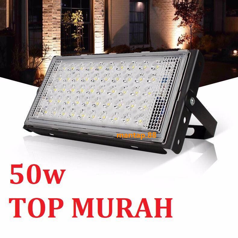 LAMPU SOROT LED 50WATT / 50W / TEMBAK SLIM LED FLOODLIGHT 220V CAHAYA PUTIH