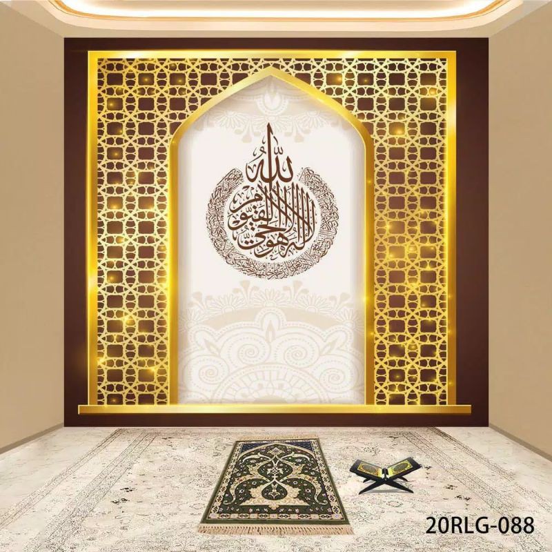 Wallpaper 3D custom Islami - Wallpaper Mushola Rumah Modern 3d - Wallpaper dinding mushola kantor