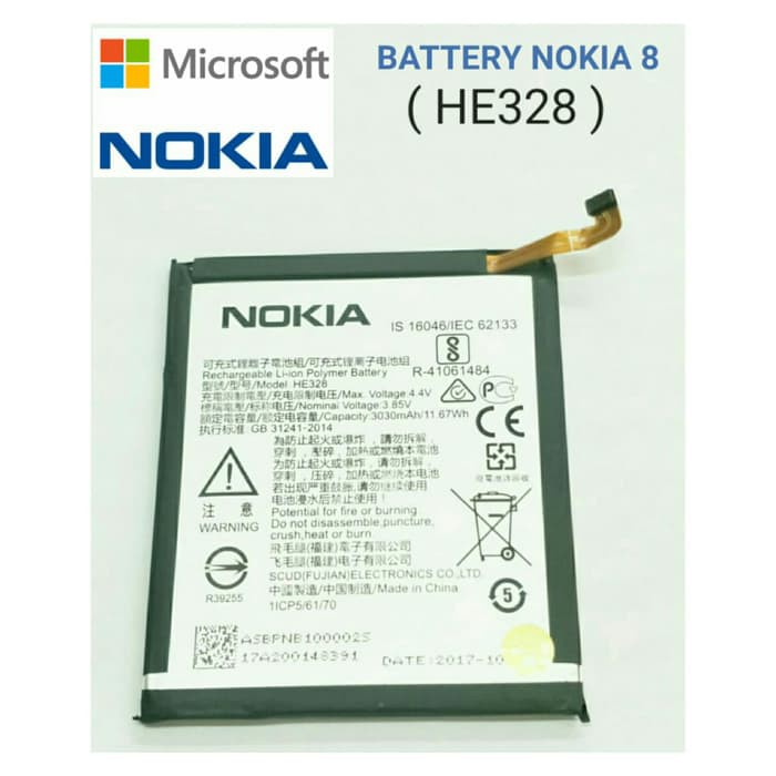 Baterai Battery Batre Original Cabutan NOKIA 8 Android HE328 HE-328