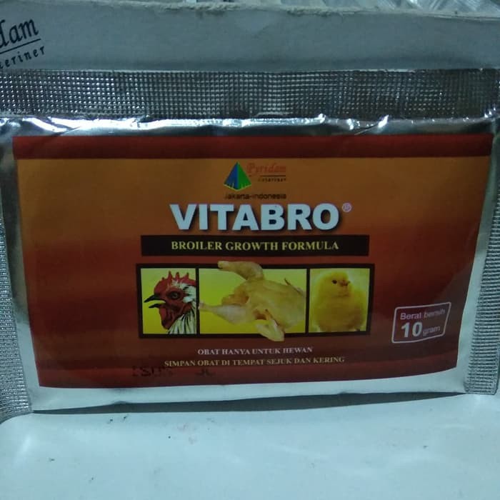 vitamin ayam broiler vitabro vitamin pertumbuhan ayam broiler 10 gr