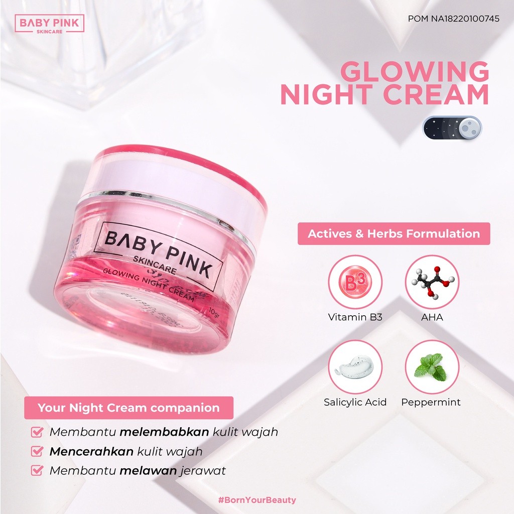 Baby Pink Skincare Glowing Night Cream 10 gr