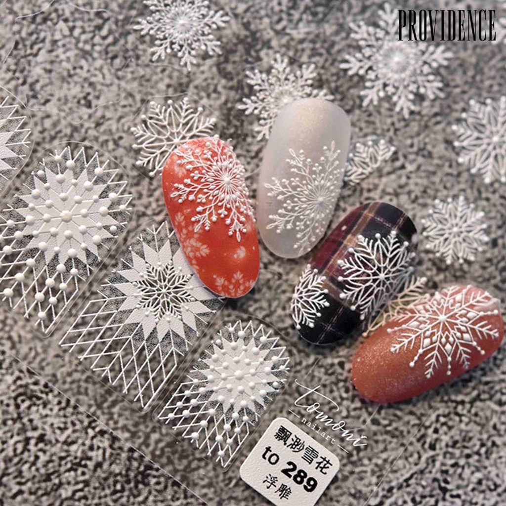 Providence Stiker Kuku 3d Ultra Tipis Motif Snowflake Untuk Manicure / Nail Art