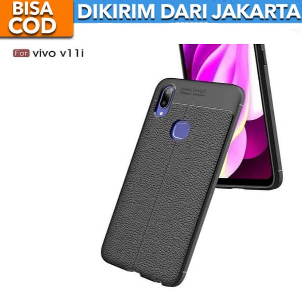 Case Auto Focus Vivo V11 FingerPrint Leather Experience SoftCase Slim Ultimate / Casing Kulit