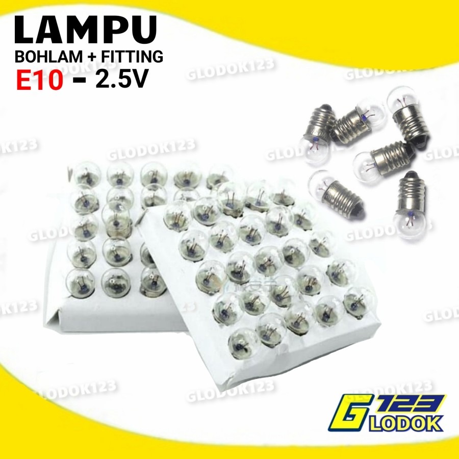 Lampu Bohlam E10 Mini 2.5V Senter Drat Fitting Dudukan Lampu