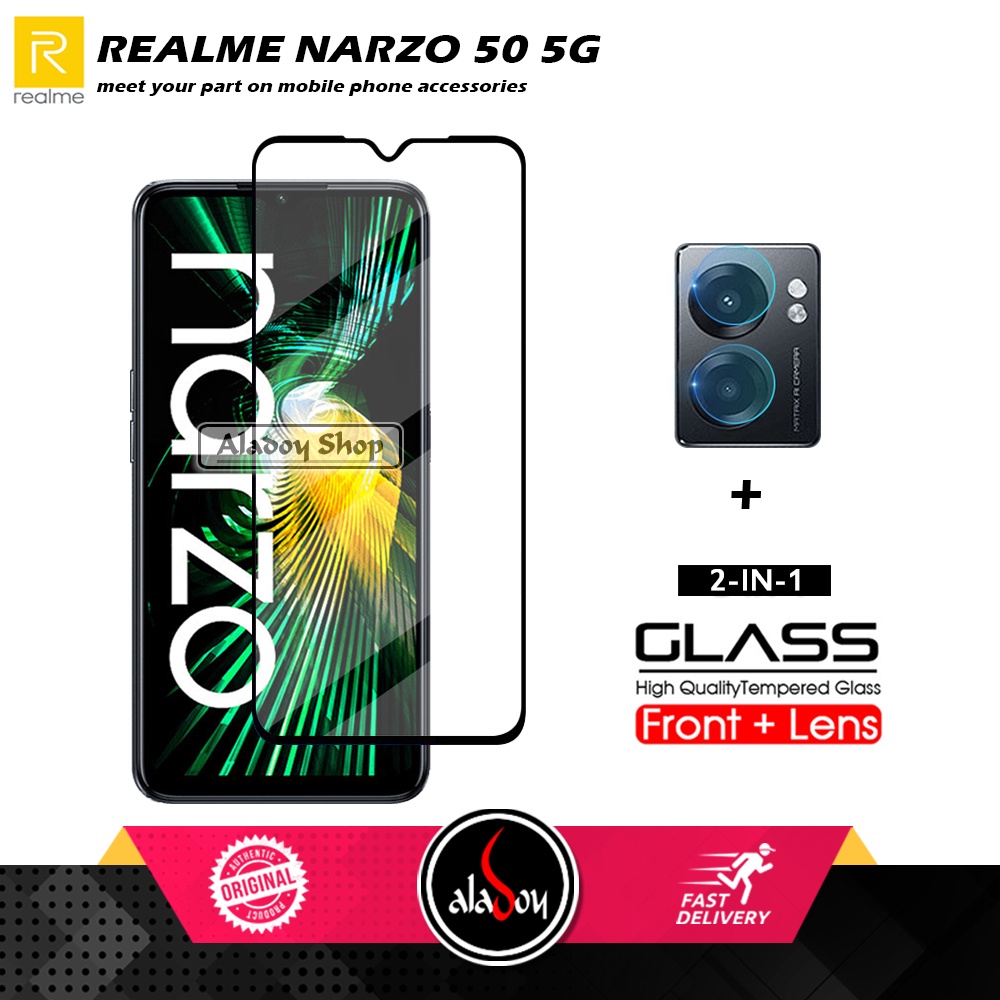 PAKET Tempered Glass Layar Realme Narzo 50 5G Free Tempered Glass Camera