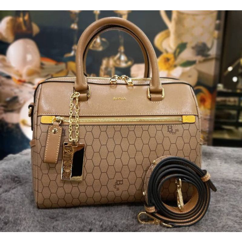 Tas Bonia Original Speedy Motif Tawon Honeycomb