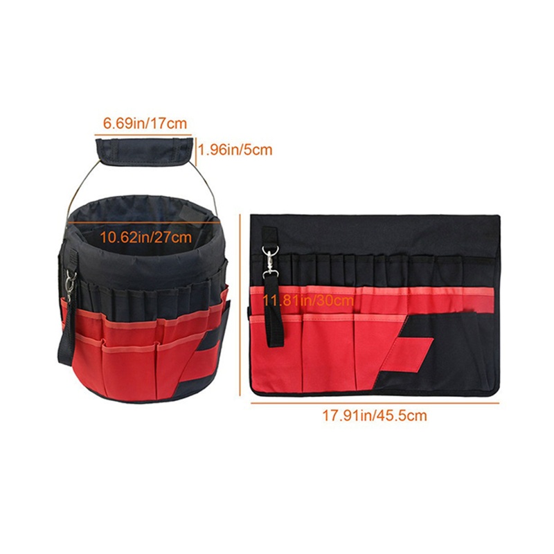 Gro Garden Bucket Tool Organizer Heavy Duty Alat Untuk Carrier Holder Pack Roll Up Bag
