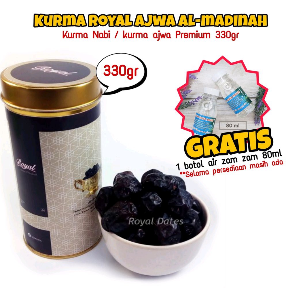 

Kurma Ajwa Royal Al-Madinah - Kurma Nabi 330 Gram Asli Limited