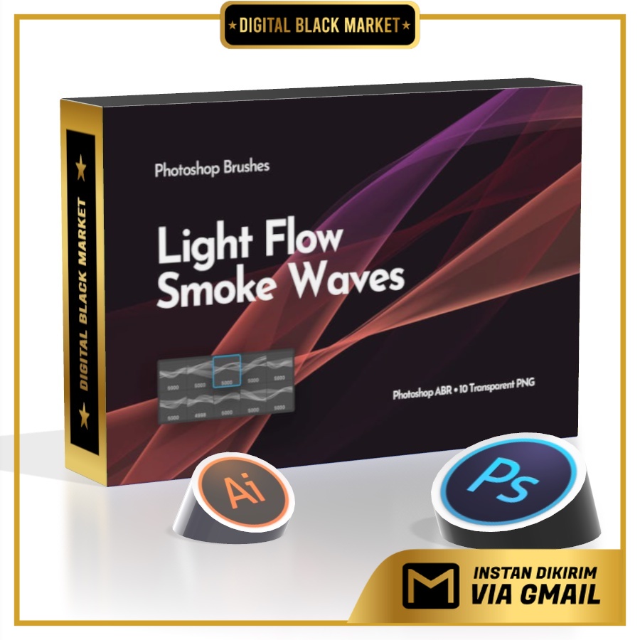 Light Smoke Waves - Photoshop Brushes