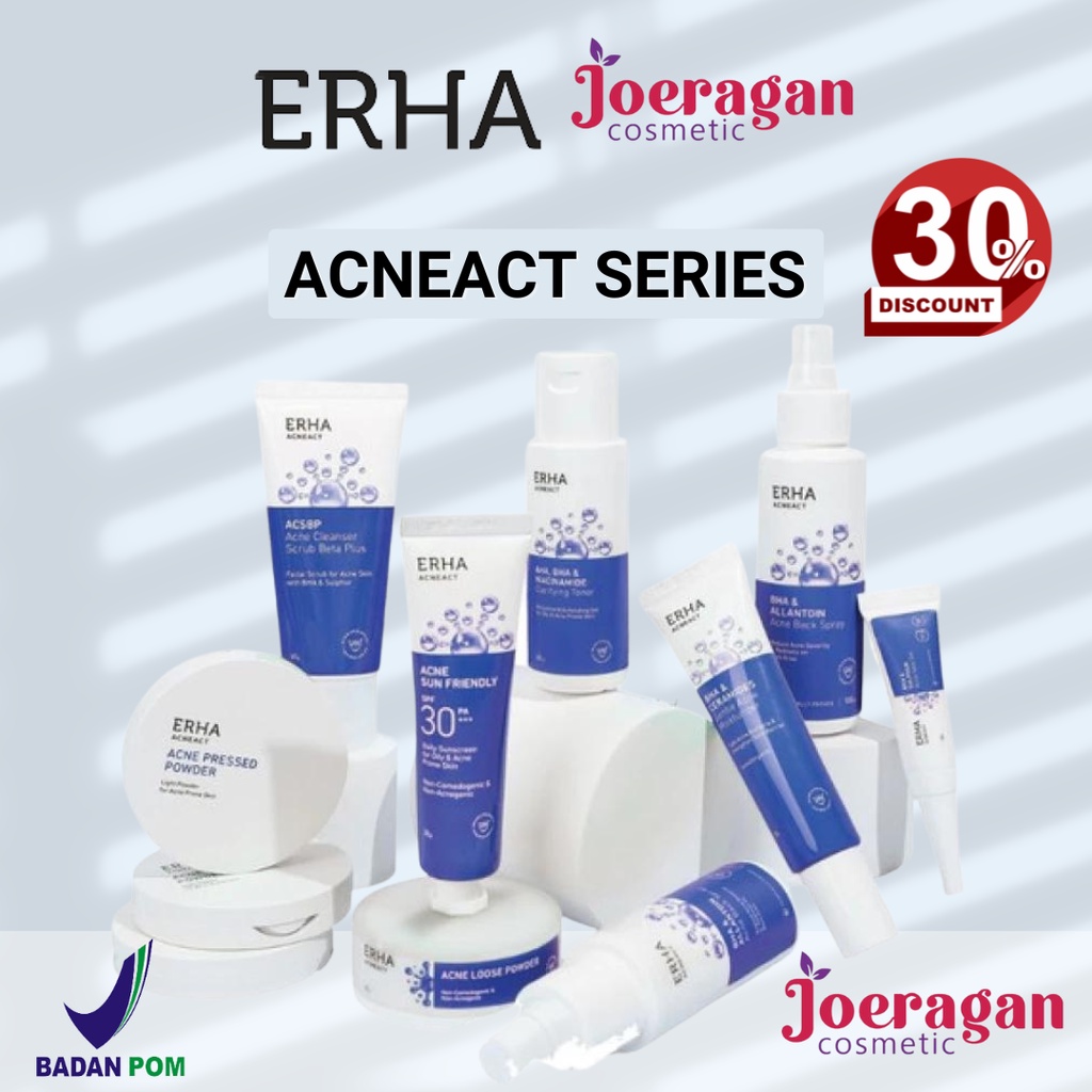 ERHA ACNEACT SERIES I Acne Back Spray 60ml I Acne Pressed Powder 13g I Acne Spot Gel 10g I ACSBP 60gr