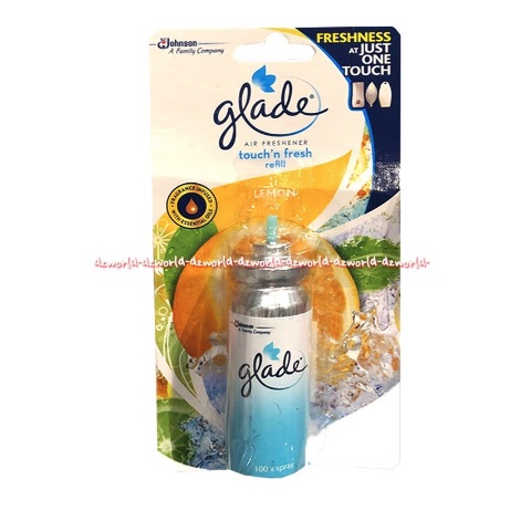 Glade Air Freshener Touch &amp; Fresh Lemon Refill Pewangi Ruangan Toilet Sekali Tekan