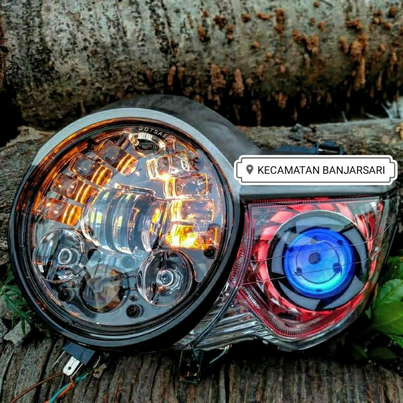 Lampu Tiger Pece Set Daymaker 16Led 5.75inch Set Lampu Projie Rinegan 3.5inch HEADLAMP REFLEKTOR LAM
