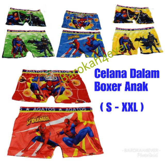 (isi 3pcs) Celana Dalam BOXER ANAK COWOK KARAKTER