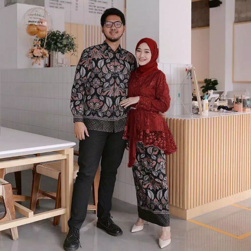 Maura Couple - Sania Ruffle Batik Couple Ori Ndoro Jowi DNT Garansi Termurah Shopee - CP MOTE DUSTY