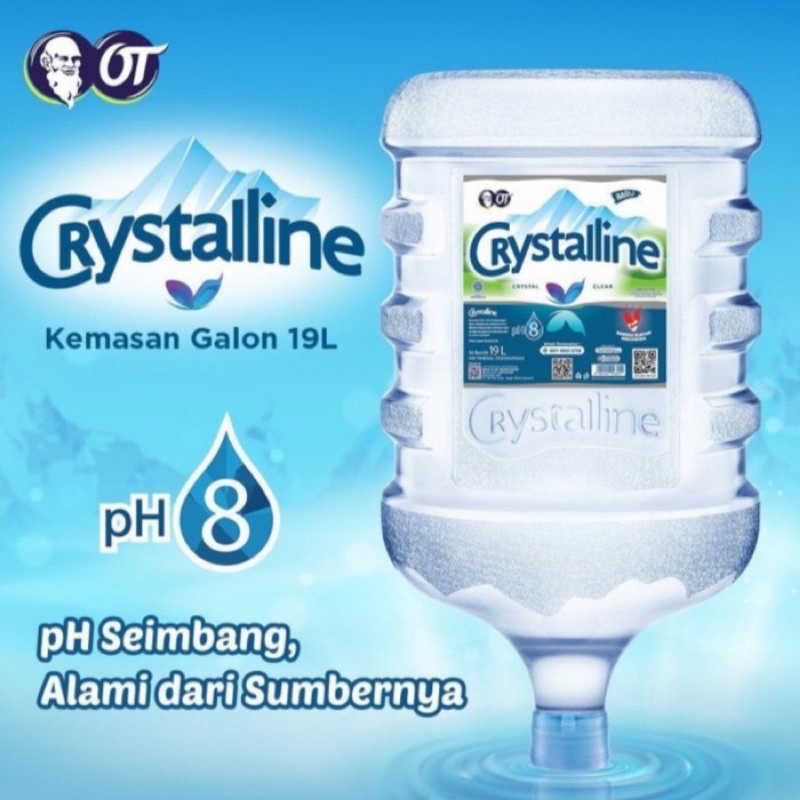 

Air Mineral Crystalline | Crystalin pH 8+ Galon + isi 19 liter