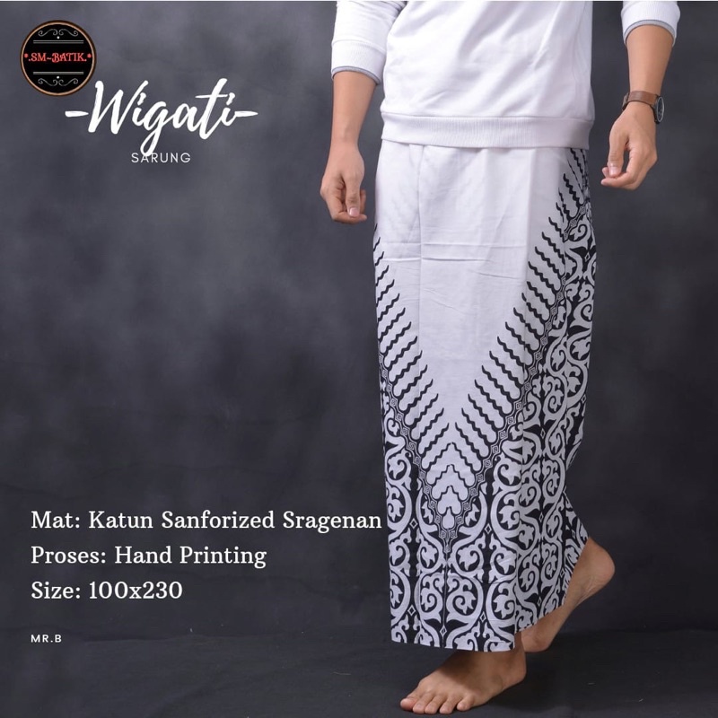WIGATI SARUNG SARONG BATIK Pria Solo Cowok Dewasa Motif Batik Lebaran PREMIUM Asli Solo ALL SIZE SM 