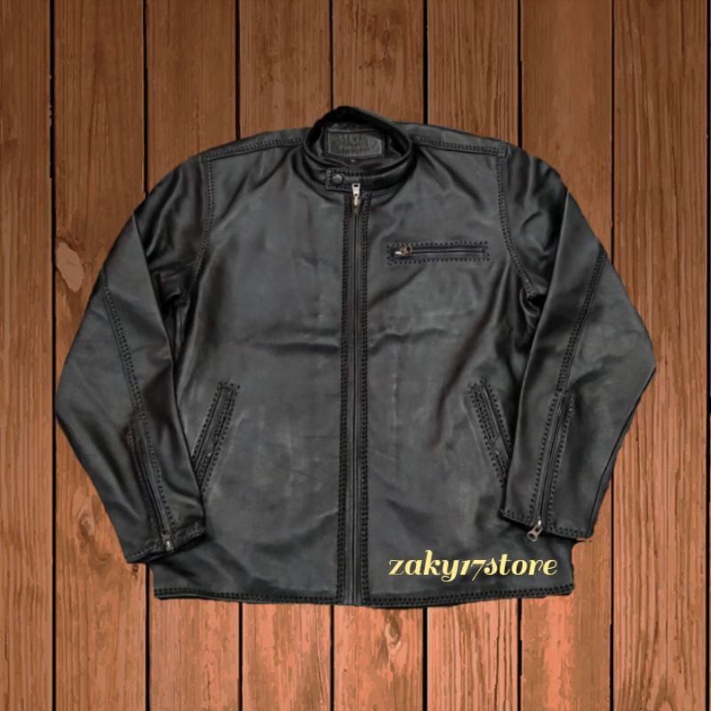 jaket kulit asli pria model sulam original asli garut