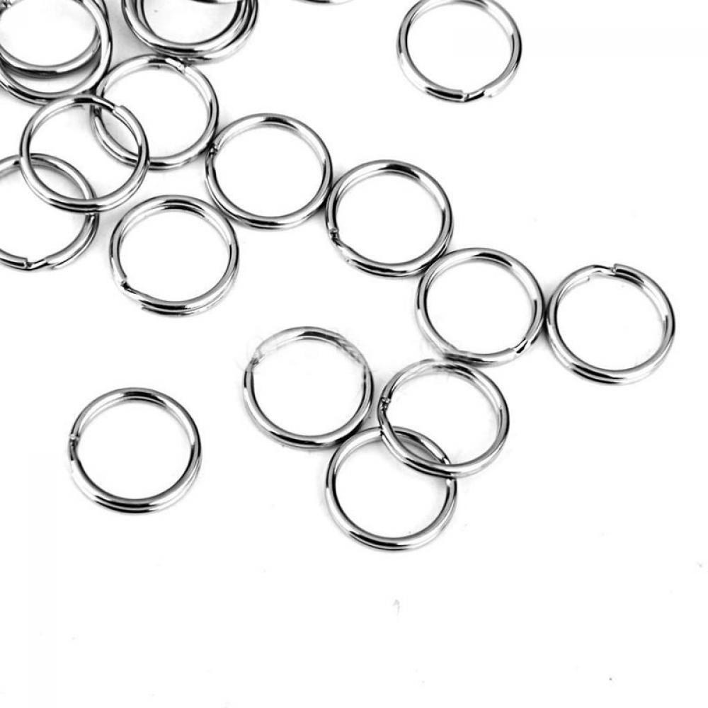 Suyo 50PCS Split Key Ring Tool Konektor Jepit Stainless Steel
