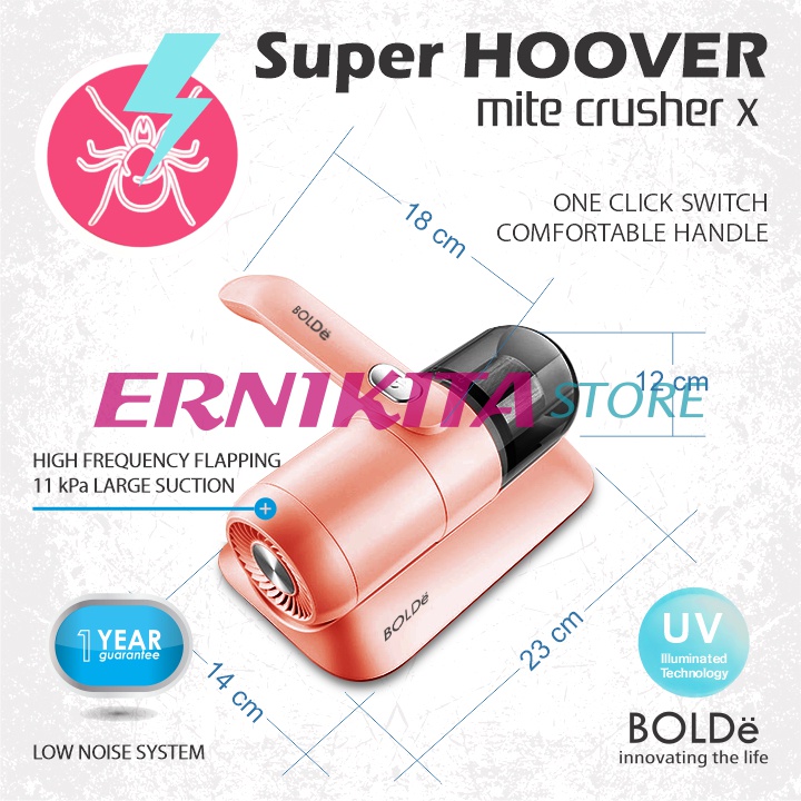 BOLDe SUPER HOOVER MITE CRUSHER X WIRELESS - Vacuum Cleaner UV Pembasmi Tungau dan Bakteri