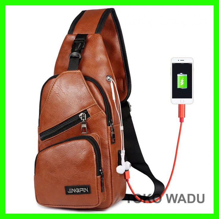 TAS SELEMPANG USB / TAS SELEMPANG PRIA / TAS SELEMPANG KULIT / TAS SELEMPANG IMPORT JP