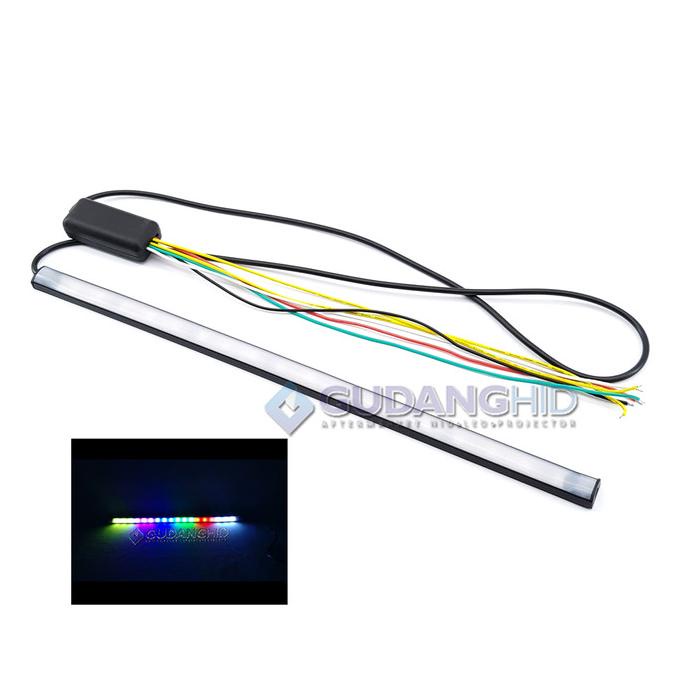 DRL RGB LED Flexible 32CM Alis Lampu Belakang Stoplamp Sein Running