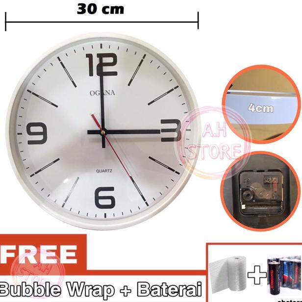 JAM DINDING POLOS PUTIH / JAM DINDING POLOS MURAH / JAM DINDING PUTIH / JAM DINDING 30CM TERLARISS..