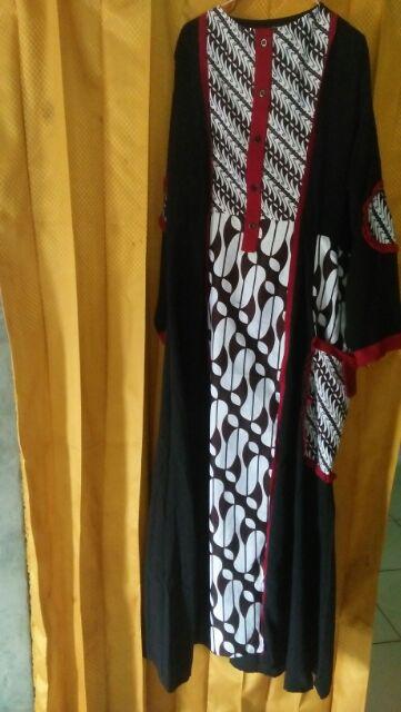 Gamis Vihan Batik Solo Fashion Wanita Gamis Batik Modern Dress Batik Kombinasi Ori By Svj