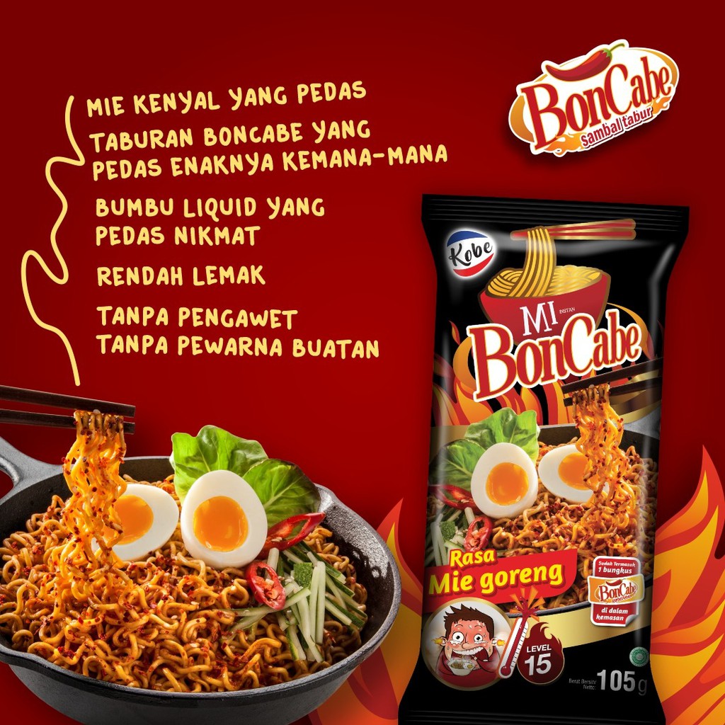 

Kobe Mi Boncabe Lv 15 Rasa Mie Goreng 105 gr