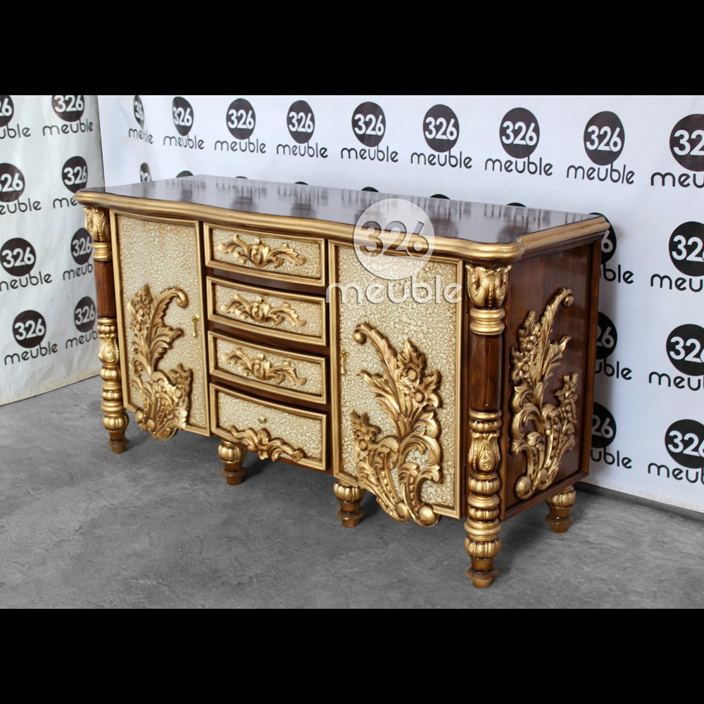 Bufet TV Ukiran Mebel Jepara, Meja TV Ukiran Jati, Meja Dinding Jati