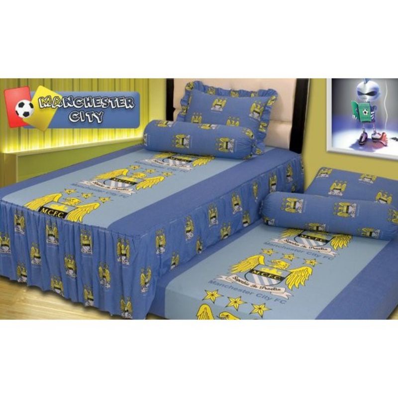 Sprei Saputra duo Manchester city - Sprei bola - Sprei duo tingkat