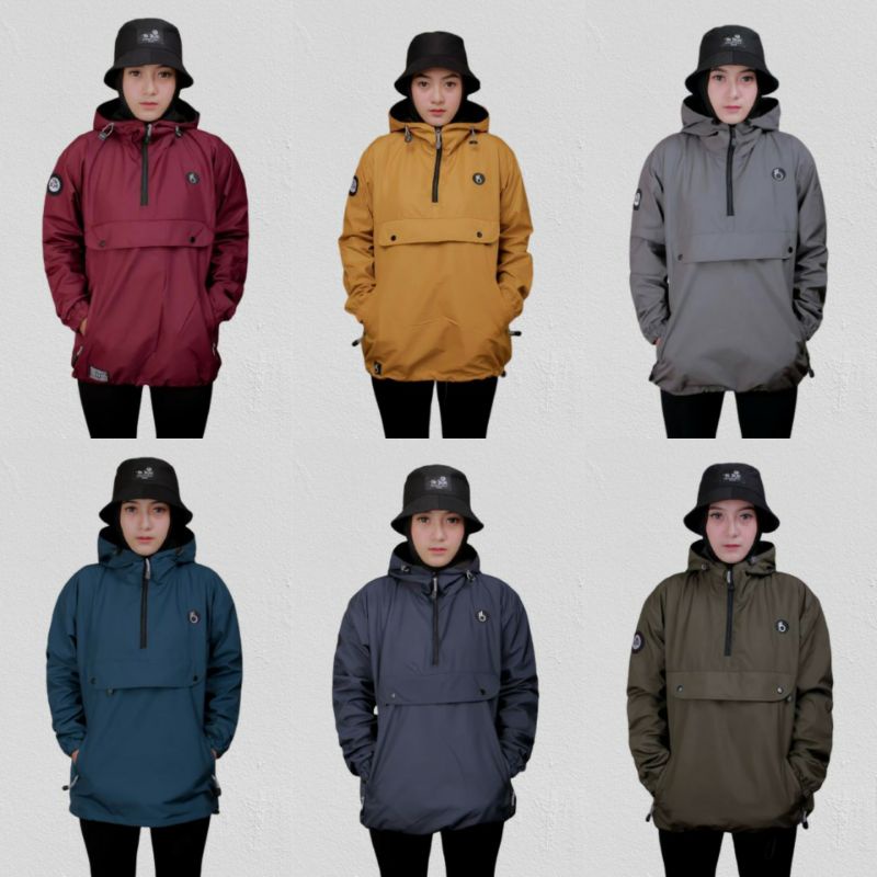 Jaket Cagoule Polos Casual Wanita/Cewek Taslan Waterproof/Anti Air Premium