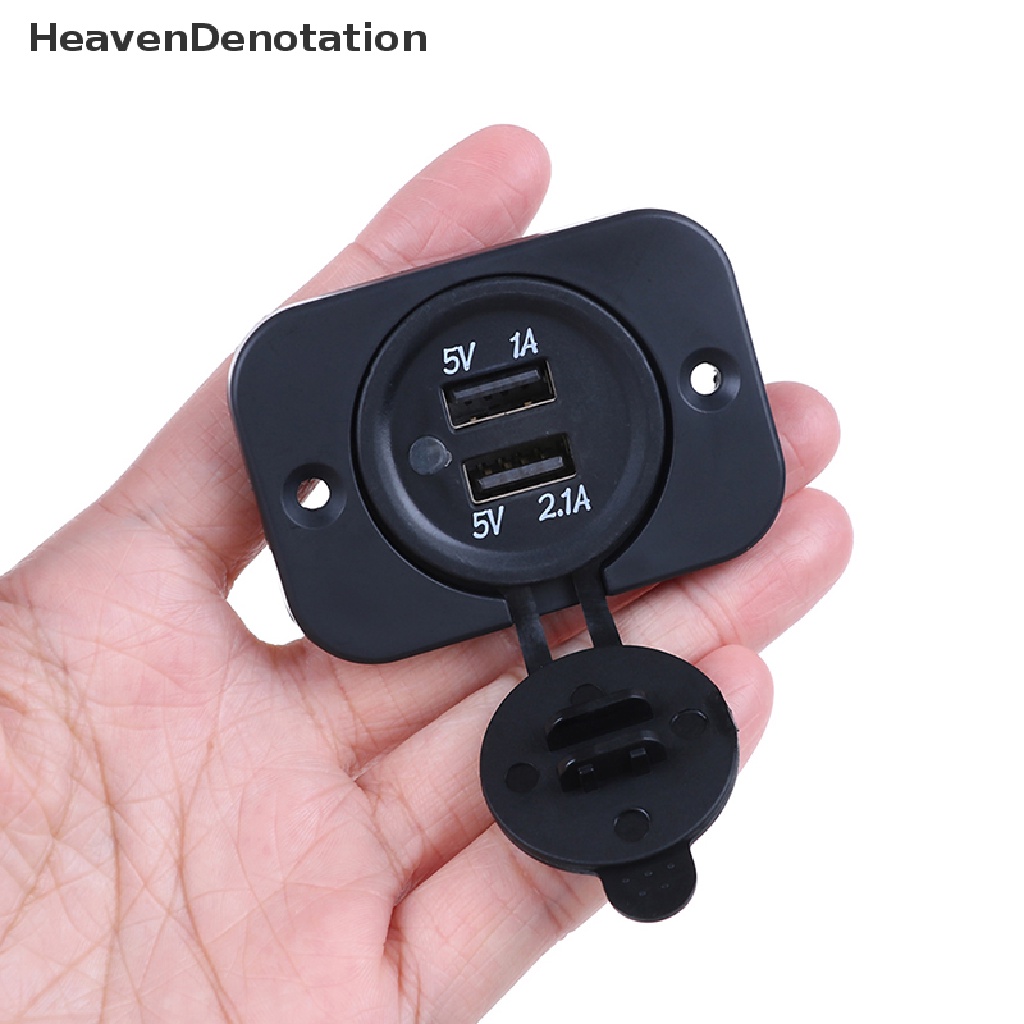 [HeavenDenotation] Dual 2 USB outlet 1A &amp; 2.1A port socket charger for car boat motorcycle 12 volt