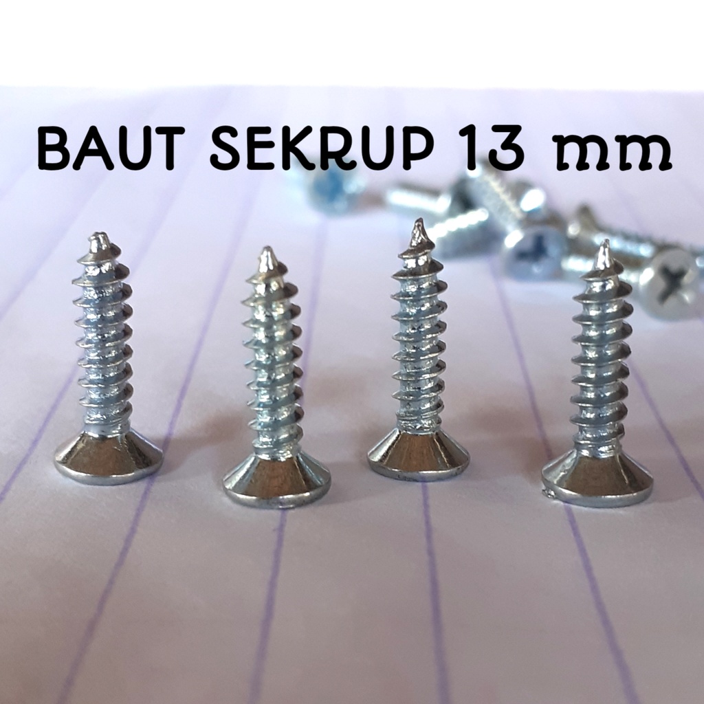 sekrup baut lancip 13 mm 10 biji | baut mesin cuci tv dll