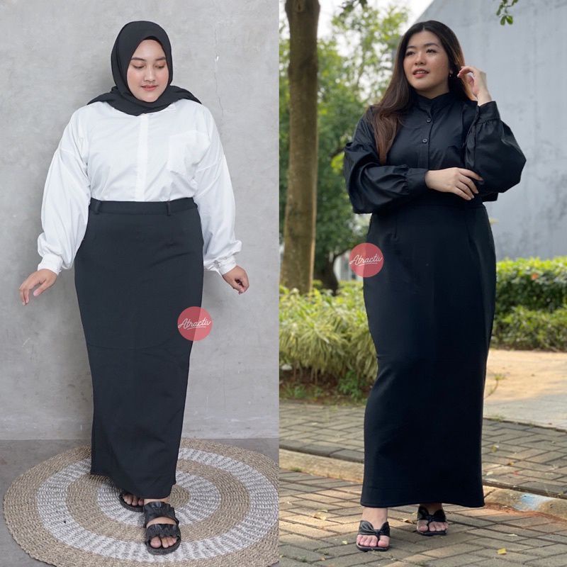 Aulia - Rok Span SuperJumbo Ukuran XXL-XXXL//Rok Span Jumbo Bahan Scuba