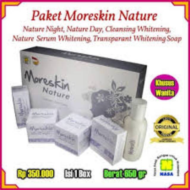 Paket perawatan wajah moriskin Nasa, cream wajah glowing, cream pencerah wajah, cream awet muda